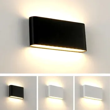 Водоустойчива външна стенна лампа 6W 12W LED източник нагоре и надолу осветление Модерна минималистична вътрешна инженерна веранда градинска стенна светлина