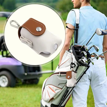 Мини джобна чанта за голф кафява може да бъде вързана за колана лека, преносима и издръжлива