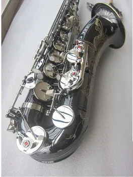 тенор саксофон галванично черно никел сребърна сплав саксофон Топ професионален музикален инструмент с калъф