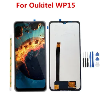 Нов оригинал за Oukitel WP15 мобилен телефон LCD дисплей ремонт докосване дигитайзер събрание стъклен панел промяна 6.5inch WP15 LCD части