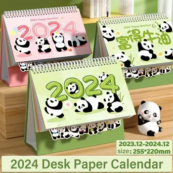 Дневен ред Организатор Настолен календар Карикатура панда със стикери Двоен дневен планировчик Бюро декор Настолни календари Студентски подарък