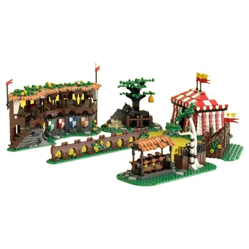 Moc Творчески експертни градивни блокове Средновековен модел лъв рицари палатка лагер първенство тухли DIY събрание играчки за деца подаръци