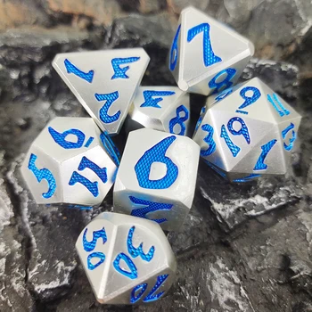 Solid Polyhedral Metal Dice, D & D Dice, DND for Role Playing, Rpg, Rol Pathfinder Board Game, Dragon Scale Gifts, 7PCs, 2023