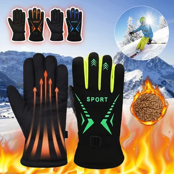 Зимни ски ръкавици Ветроупорен термичен открит спорт Колоездене велосипед мотоциклет ръкавици туризъм къмпинг ръка топла ръкавица за мъже жени