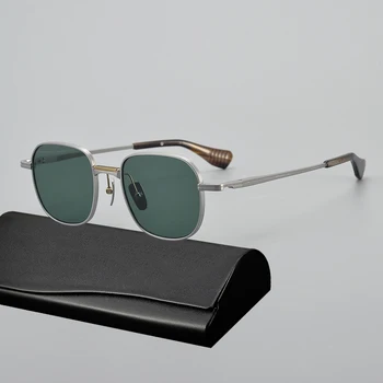 Чист титанов квадрат поляризирани слънчеви очила за мъже жените UV400 слънчеви очила анти-ултравиолетови слънчеви очила реколта нюанси очила