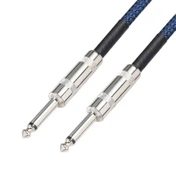 Нов калник китара кабел кабел жак линия бас електрическа кутия аудио кабел намаляване на шума линия цвят плетен екраниран кабел