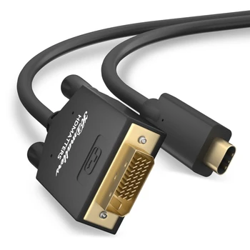 USB C към DVI кабел тип C към DVI адаптер Thunderbolt съвместим за MacBook Air Pro 2016 2017, galaxy S8 Note8, Huawei mate 10