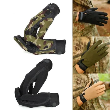 Открит спорт камуфлаж мъжки военни тактически ръкавици езда мода лов пълен пръст ръкавици