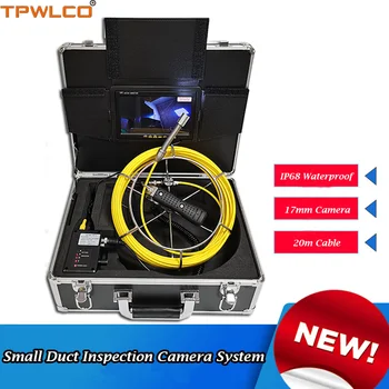  17mm IP68 водоустойчива видеокамера с 6pcs светодиоди 7inch монитор LCD 1000TVL система за инспекция на индустриален ендоскоп 20m кабел