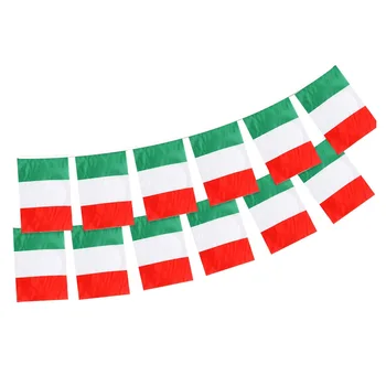 Италия String Flag Pennant Banner, 14 * 21cm италиански знамена, National Country Deco за училище, спортни събития, патриотичен фестивал
