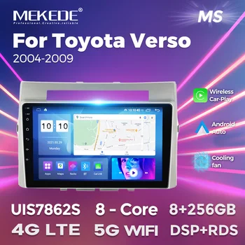 MEKEDE M800S UIS7862S Автомобилно радио за Toyota Verso 2004-2009 Мултимедиен плейър GPS навигация за безжичен Carplay Android Auto bt
