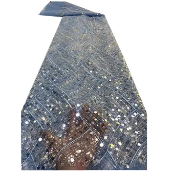 SJ Дантела Последна африканска дантела 2022 Висококачествена нигерийска булчинска дантела Fabric Embrodiery Tulle Beaded French Lace Fabric zx9-17