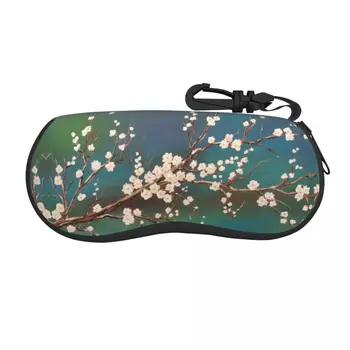 Japan Sakura Cherry Blossom Слънчеви очила Мек калъф неопренов цип цвете черупка очила случай обичай защитна кутия за очила