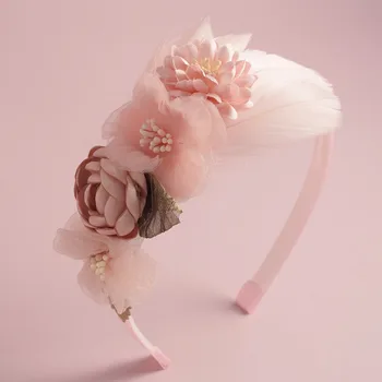 Нова ръчно изработена перлена перла мода сладък цвете коса лента парти шапки цвете ленти за глава сватбена корона