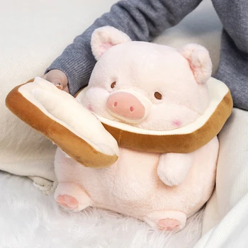 Прекрасен Лулу Свински хляб Плюшена играчка Творчески плюшени животни Розово прасенце тост кукла момиче рожден ден играчки приятелка сладък подарък