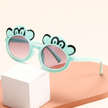 Нова детска мода слънчеви очила момчета момичета голяма уста маймуна карикатура снимка декорация glassess мода oculos инфантил uv400