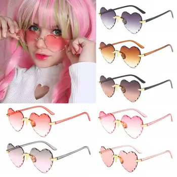 2023 Нова мода сърце форма слънчеви очила жени градиент любов сърце слънчеви очила модерен парти косплей очила нюанси UV400