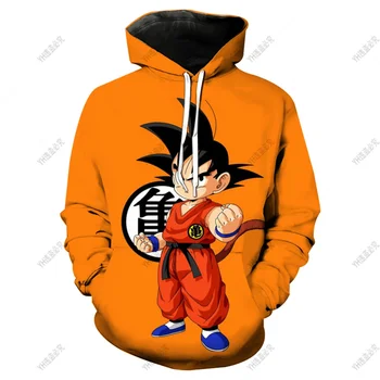 Аниме дракон топка качулки 3d печат пуловер суитчър готино син Goku фигури закон битка анцуг случайни връхни дрехи деца мъже