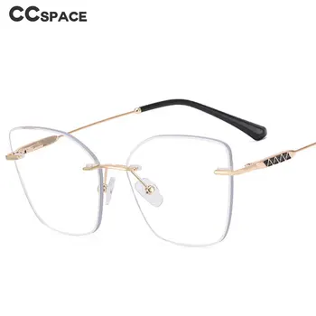 54965 Ултра леки очила от титанова сплав без рамки Рамка квадратни очила Луксозни рамки за жени Оптично стъкло за очи