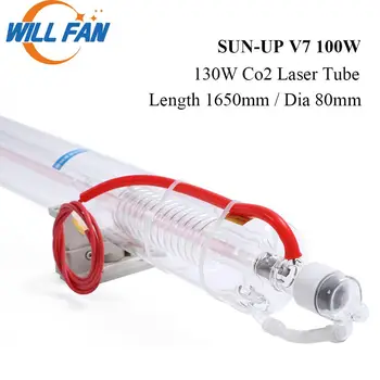 Will Fan SUN UP V7 130W 150W Co2 лазерна тръба Дължина 1650mm Диаметър 80mm За лазерно гравиране Машина за рязане CNC стъклена тръба