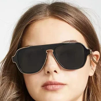 2023 Нови висококачествени мъжки квадратни слънчеви очила UV400 Модни слънчеви очила Огледални спортни слънчеви очила за лице Шофьорски очила