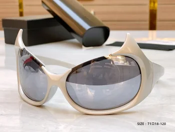 Уникални мъжки слънчеви очила Нова модна марка Слънчеви очила с неправилен градиент Дамски хип-хоп слънчеви очила с овална форма