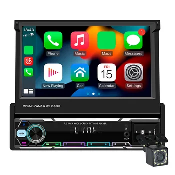 7 инчов автомобил стерео радио Bluetooth-съвместим безжичен Carplay Android авто кола MP5 плейър задно виждане камера аудио радио RGB светлина