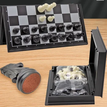 Магнитни фигури Луксозен дизайн на шахматна кутия Подарък за деца Подарък Шах Игра Маса Пътуване Juegos De Mesa Настолни игри Семейство DL60XQ