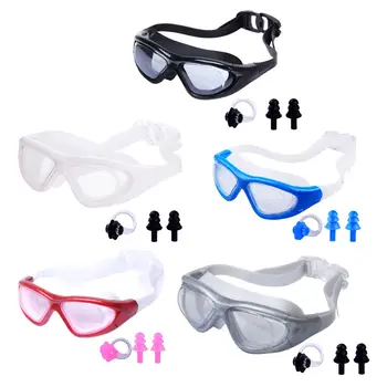 Очила за плуване с щипка за нос и тапи за уши Широк изглед Без изтичане с съхранение