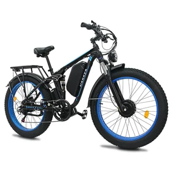 Dakeya Da03 електрически велосипед за възрастни, двоен мотор Ebike AWD 2000W, 7-скоростен, 35MPH, с подвижна 48V 22.4AH батерия