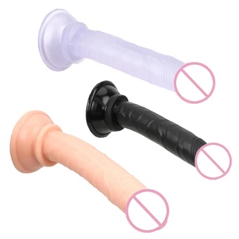 OLO Анален Plug секс играчки за жени Малък вибратор Женска мастурбация Реалистичен пенис Butt Plug Jelly всмукателна чаша