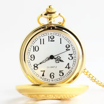 Мода 37CM Fob верига гладка стомана кварцов джобен часовник реколта римски Nmber набиране висулка Fob часовник подаръци часовник reloj de bolsillo