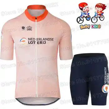 2023 Детски национален отбор на Холандия Колоездачен комплект Джърси Момчета момичета Световен шампион Колоездене облекло Детски пътни велосипеди ризи костюм