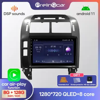 Prelingcar Android 10.0 NO DVD 2 Din Car Radio Мултимедия Видео плейър Навигация GPS за Volkswagen POLO 2004-2011 Octa-Core