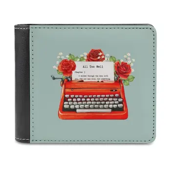 All Too Well Inspired Typewriter Print Leather Wallet Men Classic Black Purse Credit Card Holder Fashion Men's Wallet All Too