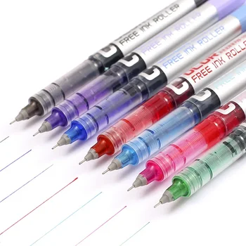Portable 0.5mm Цветна неутрална писалка Качество Студентско училище Офис канцеларски материалиФина гел писалка Голям капацитет на мастилото Химикалка Нов подарък