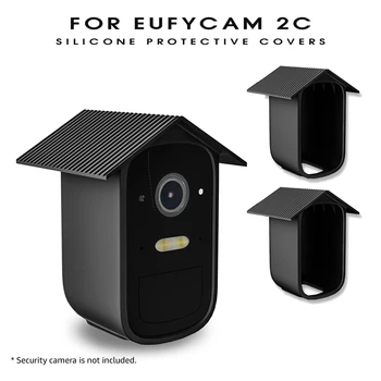 2Pcs Силиконови защитни капаци за eufyCam 2C Защитна камера против надраскване Защитен капак Калъф за защита на камерата за сигурност за Eufy-2C
