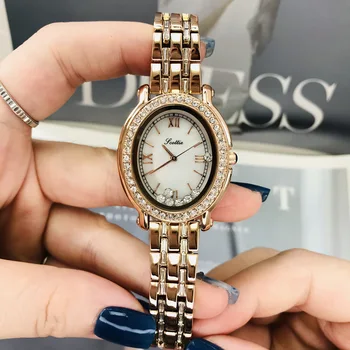 Scottie жени кварцов часовник луксозен диамант кристал инкрустация набиране женски реколта розово злато случай Orologio часовници дами ръчен часовник