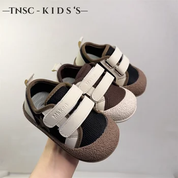 Детски обувки за момчета Дишащи момичета мека подметка против хлъзгане спортни мрежи ежедневни обувки 2024 ранна пролет нова мрежеста материя
