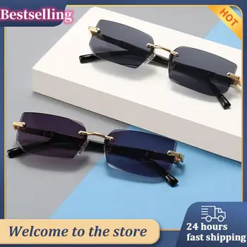 Rimless слънчеви очила правоъгълник популярни жени мъже нюанси малки квадратни слънчеви очила лято пътуване Oculos открит колоездене очила