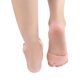 1pair преден крак подложка силикон 5-дупка припокриване пръсти коректор за многократна употреба шок абсорбция високо еластични миещи се унисекс инструменти за грижа за краката
