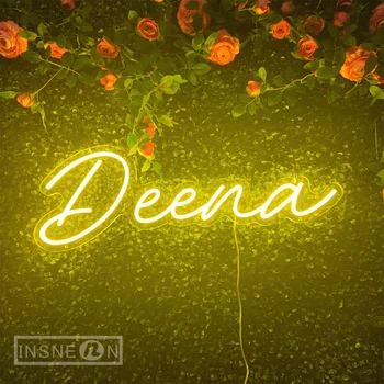 неонов LED знак Deena Neon декор лампа за бар парти неоново осветление знаци рожден ден стая спалня изкуство стена декорация нощни светлини USB