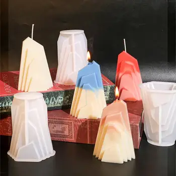 Планинска лодка свещ мухъл декор DIY епоксидна смола силиконови форми сапун ароматизирани 3D рок хълм форма орнаменти бюро декор подарък