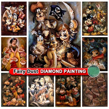 Дисни пирати Мики Мини фея прах диамант живопис комплект Доналд патица тигър кристал ръчно изработени мозайка изкуство детски подарък