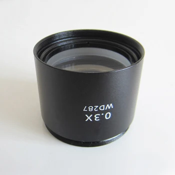 1pcs 0.3X Power Barlow AUX обектив за стерео индустрия микроскоп камера комплект M48 * 0.75 WD 287mm