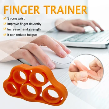 5 Finger Gripper Strengthener Trainer Еластични силиконови ръкохватки Укрепител Преносима мускулна сграда за фитнес фитнес тренировка