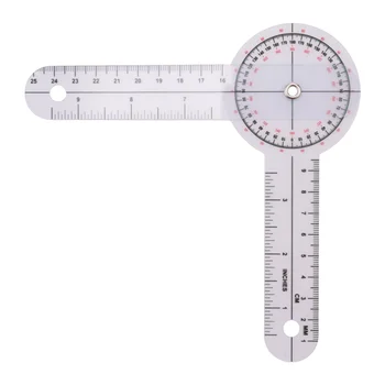  3-парче гониометър 6/8/12 инча трудова терапия транспортир инструмент измерване ъгъл владетел 360 градуса универсален