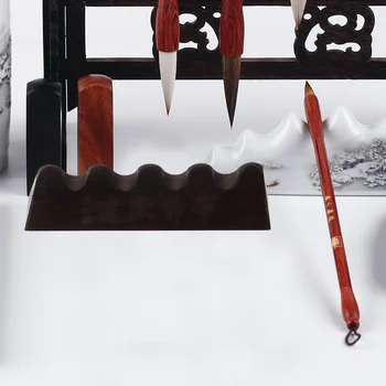  Стойка за четка за рисуване Монтирана на стена Свободно стоящ разглобяем дървен инструмент за съхранение на настолни компютри 1бр Китайски държач за писалка