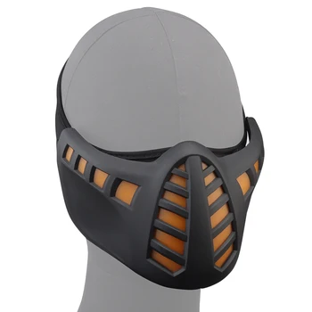 Хелоуин пънк черна качулка маска Подвижна батерия Светеща половин маска за лице 4-часов живот на батерията Пънк маска за костюм грим парти