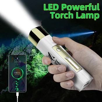 Преносим LED фенерче Torch High Power Bank 4 режима Водоустойчив USB акумулаторно тактическо фенерче за външна аварийна лампа